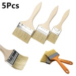 페인트 브러시 인치 페인팅 나무 플라스틱 가구 바베큐 손잡이 헤어 도구 부드러운 아티스트 wood 1inch 5Pcs : 케이상사스토어