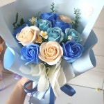 비누장미꽃다발 블루 졸업식 발표회 행사 축하꽃다발 발렌타인데이 화이트데이 : 꽃공방 소담한 정원