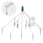 Bassdash 바마 루어 미끼 낚시 그룹 우산 리그 5 팔 베이스 여름 앵글 그룹 루어 18g Blue : 베르너2