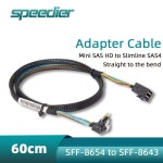 SFF-8654에서 MINI SAS HD SF-F8643 데이터 케이블 38핀 마더보드 38P 슬림 4.0 서버 스위치 스토리지 랙 라우터용 0.6m 60cm... 