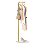 홈포트 메탈 코트 랙 3 가 달린 모던 트리 L자형 행거 스탠드 입구와 모서리를 위한 독립형 골드 : 소소한결 마켓