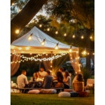 야외 스트링 조명 25피트 G40 LED 파티오 플러그인 플라스틱 에디슨 전구 13개1개 : 트랜다이브