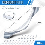 OTOOLLING 100피스 9CM 8인치 산업용 난방 클램프 배관 금속 피팅 3CM 홀더 가정용 튜브 시스템용 벤드 파이프 PEX 지지 상업용 90도... 