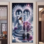 큐빅 보석십자수 천사 기도하는 그림 DIY 데코 비즈 구슬 기도 십자가 인테리어 J5339 1 squa 30x60cm : 양순이네.