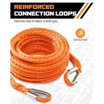 데이도어 윈치 로프 연장, 3/8인치 x 92피트 합성 연장 로프, 오프로드 차량용 26,500파운드 라인 ATV UTV SUV 지프(오렌지) : Atelier... 