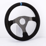 호환 320mm 스웨이드 레이싱 스티어링 휠 핸들 12인치 플랫 바텀 드리프트 (시뮬레이터자동차용) - 퀵 릴리즈 유니버셜 Fi : 개릿Be