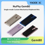 NuPhy Gem80 기계식 인체공학 키보드 키트 합금 유선 알루미늄 PC 스왑 게이밍 Black Cherry Switch : 으뜸 트레이더스