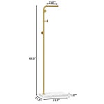 홈포트 메탈 코트 랙 3 가 달린 모던 트리 L자형 행거 스탠드 입구와 모서리를 위한 독립형 골드 : 소소한결 마켓