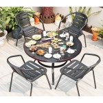 야외 바베큐 테이블 정원 그릴 캐주얼 마당 가정용 숯 주물 의자 알루미늄 숯불 오븐 업소용 1 90CM 듀얼 숯불구이테이블 : 모노픽13