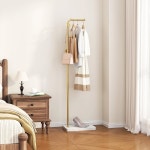 홈포트 메탈 코트 랙 3 가 달린 모던 트리 L자형 행거 스탠드 입구와 모서리를 위한 독립형 골드 : 소소한결 마켓