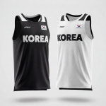 마스터욱 농구유니폼 초경량 양면저지 나시 KOREA 블랙화이트 : 마스터욱