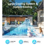 AKI 2300CFM 냉각기 7갤런 물탱크 야외 4개 아이스 파티오 공기 34인치 상업용 차고 증발 : 라모드스튜