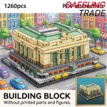 클래식 중앙역 터미널 거리 풍경 건축물 MOC 블록 모델 : 백상상사