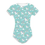 성인 원지 스냅 롬퍼 ABDL 기저귀 잠옷 Blue Unicorn L : 주니안스토어1016