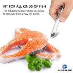 스테인리스 스틸 납작하고 비스듬한 트위저 플라이어 제거 도구 생선 뼈 주방 음식 해물 4.6 인치 : 구병소소온
