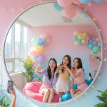 볼록거울 포토존 인테리어 편의점 마트 아크릴거울 300파이 : 한빛글로리