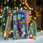 아나브린 책 눅 키트 구룡 벽 도시 2049 성인, 청소년 및 도서 애호가를 위한 DIY 3D 나무 책꽂이, 책장 삽입 도서관 장식, 가족, 친구, 노인을... 