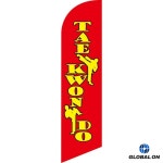 공장 직접 판매 사용자 정의 태권도 깃털 플래그 110g 니트 폴리 에스터 단일 양면 외부 : 대둔소소온