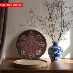 빈티지 세라믹 기어 플레이트 - 다중 디자인의 원형 벽걸이 또는 테이블 장식용 접시 식품 접촉 불가 : 내연소소온