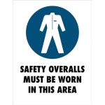 알루미늄 및 영역) 주석 안전 표지판 알림 금속 경고 - (이 착용해야 8 x12 오버롤을 S0167 8 X 12 : 옐로우이즈백몰