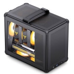 JONSBO C6 MAX 블랙 마이크로 ATX PC 케이스, Matx 핸들 메시 섀시, 단면 침투, 심플한 컴팩트 데스크탑 컴퓨터 케이스, ATX 파워 바이트... 