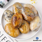 1개의 멋진 크레이지 아게이트 크리스탈 팜 광택 처리된 타원형 포켓 스톤 방 장식을 위한 완벽한 선물 : 구병소소온