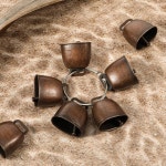 24 PCS 방목 구리 종 빈티지 공예 동물 소 염소 농장 큰 장거리 말 양 철종 작은 반려동물 방지 액세서리 DIY : 히카픽