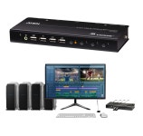 ATEN 4포트 USB 4:1 HDMI KVM 스위치 PC 4대 제어 CS784H : 레알몰 스토어