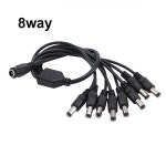 5.5mm 2.1mm 12468로 분배되는 DC 5521 전원 분배 케이블 5V 12V 전원 어댑터 커넥터 코드 LED 스트립 조명 CCTV 카메라용 : 유니크선