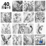 40x50cm 동물 WD-j0877~j0916 단색 도트 페인팅 punktmalerei stippelen kleur : 내장소소온
