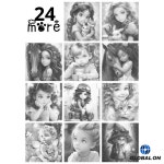 30x40cm 만화 WD-c0123 ~c0146 단색 도트 페인팅 punktmalerei stippelen kleur : 내장소소온