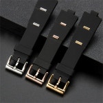 호환 DP42C14SVDGMT 시계 스트랩 블랙 실리콘 밴드 22mm 8mm : 외솔리