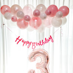 DIY 핑크 풍선가랜드 생일풍선 생일배너 파티용품세트 : 하늘풍선파티