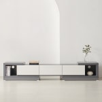 퍼니하우스 낮은 익스텐션 거실장 확장형 장식장 카라 1600 2400, 그레이화이트 : 퍼니 하우스