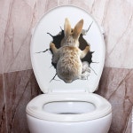 호박 디자인으로 욕실 장식을위한 만화 동물 화장실 스티커 가정용 WC 자체 접착 벽 데칼 : 두륜소소온