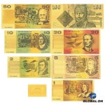 호주 100 달러 골드 지폐 도금 다채로운 AUD 통화 수집 및 선물 20 디자인 : 선운소소온