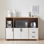 바로방가구 밥솥 선반 와이드 렌지대 홈카페장 트루 1200, 3단, 오크화이트 : 주식회사 바로방가구