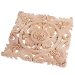 정사각형 나무 조각 장식품 무도색 중앙 데칼 축복 문자 후 캐비닛 가구 : 선운소소온