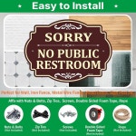 죄송합니다 공중화장실 없음 매장 레스토랑 비즈니스용 10 인치 금속 계약 체결 워터프루프 : 리바나1