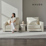 휴도 공간의 동백 1940 모듈 무광 브라운 카멜 화이트 쇼파 3인 가죽 소파+스툴 : 휴도공식몰