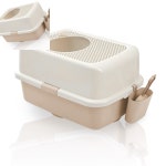 팔탸 네이처펫 탑도어 화장실 상단개방형 탈부착형커버 고양이화장실 플라스틱배변통 : 팔타상점