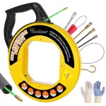 옐로더 피쉬 테이프 와이어 풀러 150피트 x 4.5mm, 장갑 및 7개의 어댑터, 벽 전기 도관용 PET 낚시 도구 50Ft : 트렌드마켓3