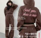 올 겨울 데일리템 기모쭈리 트레이닝 set : 이제이로지스
