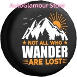 사람은 길을 잃은 것이 아니다 트럭 SUV 트레일러 캠핑 RV 타이어 커버용 스페어 마운틴 휠 프로텍터 14 15 16 17인치 : 구대1등장사장29