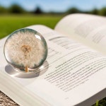 YOURCRYSTAL 수집 가능한 리얼 민들레 유리 수지 3D 보존 종이 무게 56인치  Orange : 실룬