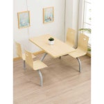 식당 테이블 세트 푸드코트 교직원 급식소 구내 분식 4인용+사과 의자+스테인리스 스틸브라켓 : 트렌드 다람쥐 스토어