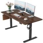 책상, 28인치 딥 데스크톱, 4개의 사전 설정 높이가 있는 스탠드업 홈 오피스 워크스테이션, 블랙 월넛 : 러블리 감성12소품샵