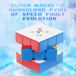 JudyCube Yuxin Huanglong 마그네틱 매직 스피드 큐브 스티커리스 Huanglong 3 M 피젯 토이 큐브 퍼즐 3X3 M V2 : 제스101
