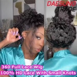 인비지 스트랩 360 풀 인비저블 HD 레이스 프론탈 가발 인모 프리 플러킹 딥 컬리 글루리스 컷 : ph상사