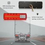 KYTAMYTE 트럭 트레일러 및 농장 차량용 12V 테일 라이트, 플랫베드 라이트 스톱, 순차적 점멸, 방수, 간편한 설치(2PCS)로 후진등... 